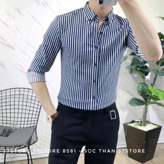 Áo sơ mi nam sọc xanh giá sỉ