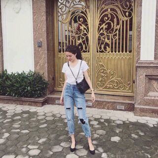 Áo thun cổ tim co dãn 4 chiều siêu mát