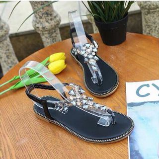 Giày sandal đa pha lê