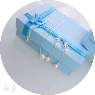 Set dây chuyền bạc và ngọc trai