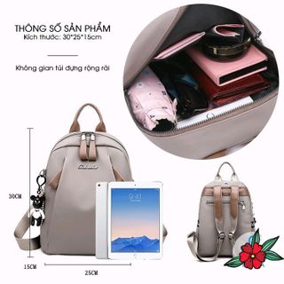 Balo nữ chất dù kèm móc gấu