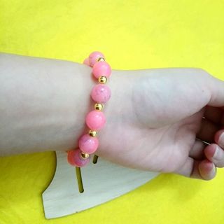 chuỗi đeo tay phong thủy hạt đá mix kim loại