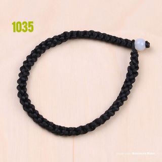 1035 - vòng chỉ đỏ đen trơn không hạt