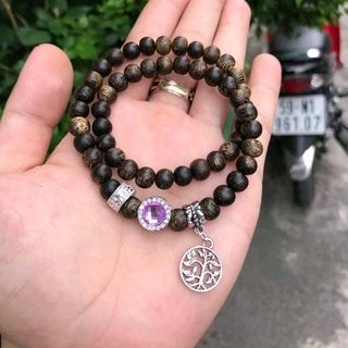Vòng tay Trầm mix charm thơm vĩnh viễn