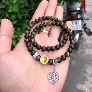 Vòng tay Trầm mix charm thơm vĩnh viễn