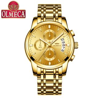ĐỒNG HỒ OLMECA - OLM003 Đồng hồ nam dây thép không gỉ Olmeca 6 kim sang trọng