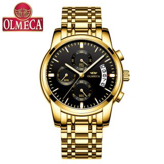 ĐỒNG HỒ OLMECA - OLM003 Đồng hồ nam dây thép không gỉ Olmeca 6 kim sang trọng