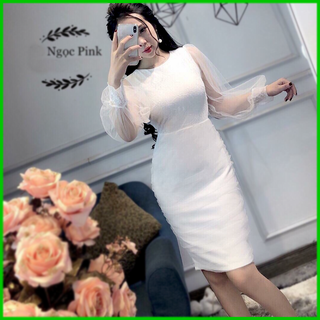 Đầm phối tay lưới