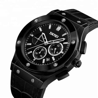 ĐỒNG HỒ SKMEI - SK043 Đồng hồ nam dây da SKMEI new đồng hồ nam kiểu HUBLOT SANG TRỌNG
