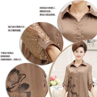 ÁO SƠ MI IN HOA CHO NỮ TRUNG NIÊN VÀ NGƯỜI GIÀ A140A
