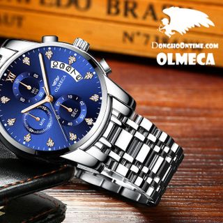 ĐỒNG HỒ OLMECA - OLM004 Đồng hồ nam dây thép không gỉ Olmeca 6 kim sang trọng