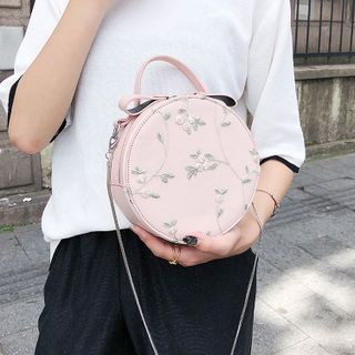 Túi hộp tròn đeo chéo thêu hoa siêu xinh N8901