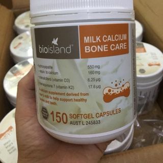 Hỗ trợ xương khớp Viên sữa bổ sung canxi Bio Island Milk Calcium Bone Care 150 viên giá sỉ