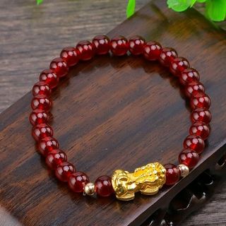 chuỗi đeo tay phong thủy hạt đá 6li mix mặt tỳ hưu