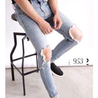 Quần jean nam rách gối thời trang chuyên sỉ jean