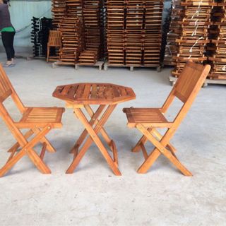 FREE SHIP Bàn ghế cafe bát giác 50xH50cm - 1 bàn 4 ghế