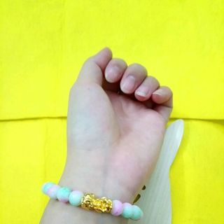 Vòng tay chuỗi đeo tay phong thủy hạt đá 8li mix mặt tỳ hưumàu y hình giá sỉ 15k 1 chuỗi
