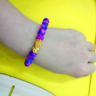 Vòng tay chuỗi đeo tay phong thủy hạt đá 8li mix mặt tỳ hưumàu y hình giá sỉ 15k 1 chuỗi