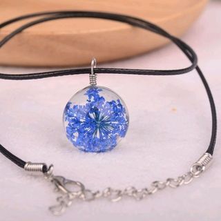 Dây chuyền vòng cổ da mặt trong suốt ép hoa khôgiá sỉ 16k bao gồm dây và mặt có nhiều màu