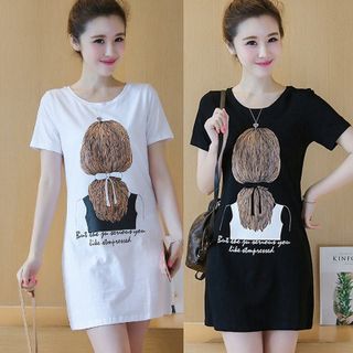 Đầm thun suông hình mái tóc trước ngực thoáng mát dễ chịu -113