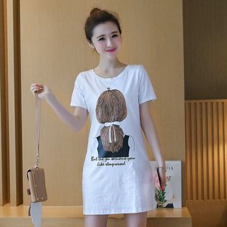 Đầm thun suông hình mái tóc trước ngực thoáng mát dễ chịu -113