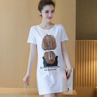 Đầm thun suông hình mái tóc trước ngực thoáng mát dễ chịu -113