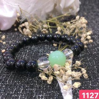 chuỗi đeo tay phong thủy hạt đá đen 8li hàng đẹp y hình lun vì hình tự chụp nha