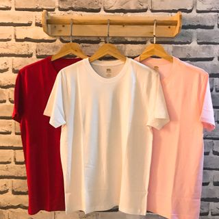 Áo thun trơn nữ 100 cotton đỏ đô