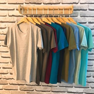Áo thun trơn nữ 100 cotton xanh ya