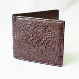 Ví Da Cá Sấu - Màu Nâu Đỏ Dáng Ngang - VCS005-NDODN