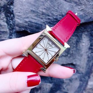 đồng hồ Hemes nữ màu đỏ