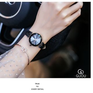Đồng hồ nữ GUOU 66611 mặt đá khía sang chảnh