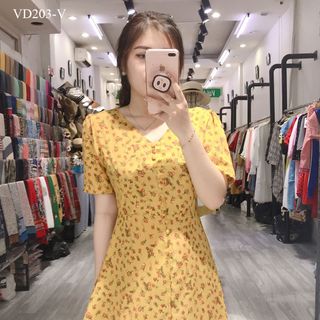 ĐẦM HOA TAY CON NÚT BỌC