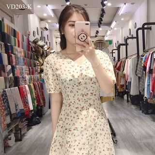 ĐẦM HOA TAY CON NÚT BỌC