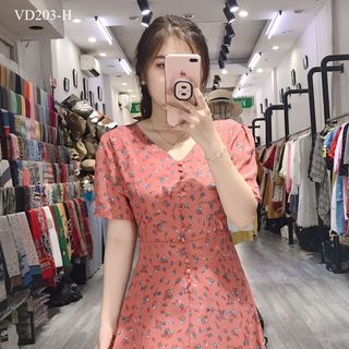 ĐẦM HOA TAY CON NÚT BỌC