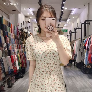 ĐẦM HOA TAY CON NÚT BỌC