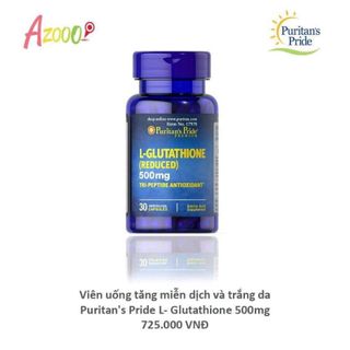 Viên uống tăng miễn dịch và trắng da Puritans pride L - Glutathione 500mg