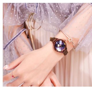 Đồng hồ nữ GUOU 66620 mặt kính khía góc cạnh bầu trời sao