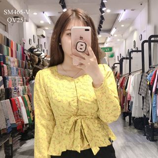 SƠ MI PEPLUM HOA TIẾT HOA