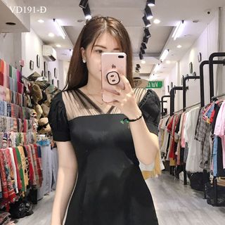 ĐẦM CỔ V PHỐI LƯỚI