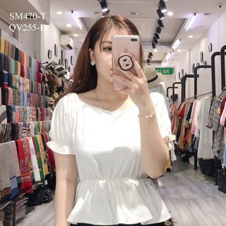 SƠ MI PEPLUM TRƠN TAY BO