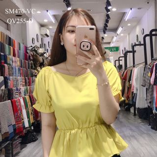 SƠ MI PEPLUM TRƠN TAY BO