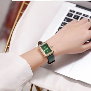 Đồng hồ nữ GUOU 6018 mặt chữ nhật đầy mê hoặc