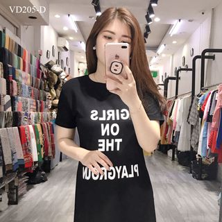 ĐẦM THUN SUÔNG IN CHỮ