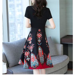 - ĐẦM XÒE IN HỌA TIẾT CỔ TIM DUYÊN DÁNG