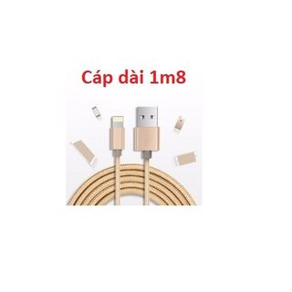 Sỉ cáp sạc iphone bọc dù chống đứt chống rối dài 1m -1m8