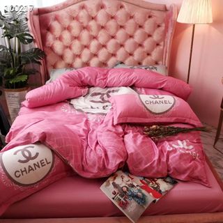 Bán Buôn Bộ Lụa Tencel Họa Tiết L V cam