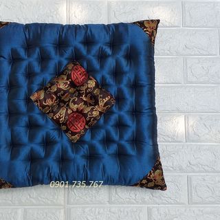 Đệm lót ghế đệm ngồi bệt trà sữa gấm lụa 40x40cm