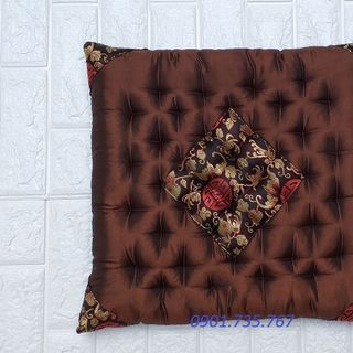 Đệm lót ghế đệm ngồi bệt trà sữa gấm lụa 40x40cm