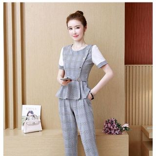 Sét bộ caro đính nút đẹp